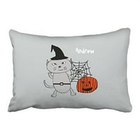 Winhome slatka crtana sretna halloween smiješna cool mačka personalizirana akvarel poliester pravokutnik bacaju