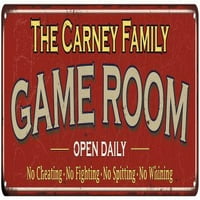 Carney Family Poklon Red Game Room Metal Sign 206180038619