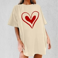Valentinovo ženske povremene majice kratkih rukava Posada Nekoliko ljubavnog srca grafičke majice labave fit tunike