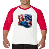 2-muške bejzbolske majice s rukavima od raglana, do veličine 3-a-američka zastava 4. srpnja