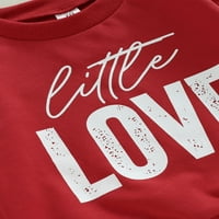 Jesenski pulover za malu djecu, topla majica s okruglim vratom s dugim rukavima s printom slova za Valentinovo
