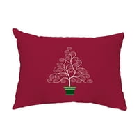 Jednostavno Daisy, 14 20 Filigree Tree Green Dekorativni božićni jastuk na otvorenom