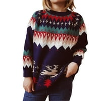& Ružni Božićni džemper za žene jesen-zima Božićni print sobova spojnica Okrugli vrat džemper dugih rukava Božićni