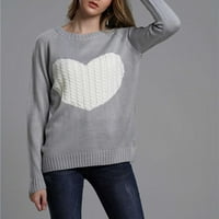 Cotonie žena moda voli dugi rukavi okrugli vrat labavi vrhovi bluza pleteni džemper velika prodaja m
