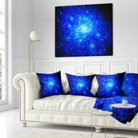DesignArt Blue Fireworks na crnoj - Abstraktni jastuk za bacanje - 18x18