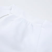Ženske kratke hlače, majice s rukavima, Bluza s patentnim zatvaračem i kopčanjem u obliku slova U, majice, jednobojni