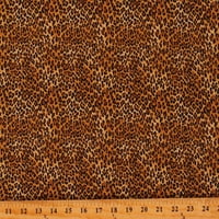 Pamuk s leopard printom, životinje s printom geparda, smeđa pamučna tkanina s printom u dvorištu