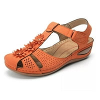 Cipele Za Žene Ležerne mokasine bez kopča za vožnju udobne kožne cipele za hodanje s ravnim potplatom, narančasta
