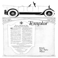 AD: Templar, 1918. Namerička reklama za korporaciju Templar Motors. Ilustracija, 1918. Pritisak plakata