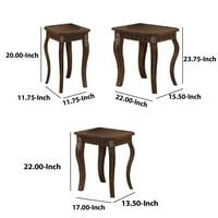 Set drvenih stolova za stolove u obliku drveta s zakrivljenim nogama, smeđa