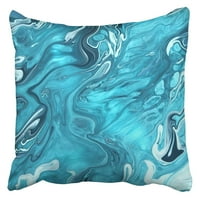 Akvarel apstraktni dizajn s plavim mramorom, boja u boji, umjetnička lijepa jastučnica za jastuke