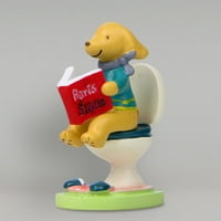 Boc crtani model pasa živo smiješna sintetička smola, sjedeći toalet dok čitate figurice dekor mikro pejzaž
