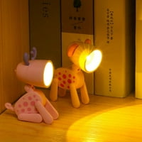 Soba podesiva prijenosna preklopna stolna svjetiljka mini slatka lagana led noćna lampica crtana lampica ružičasta
