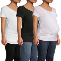 Ženske majice za trudnice s kratkim rukavima, 3 pakiranja