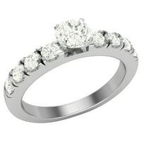 Zaručnički prstenovi za žene-14k okruglo dijamantno Bijelo zlato, certifikat 1. CT