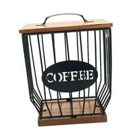 Držač za kavu Moderna kava Pod košarica Organizator Organizator s drvenim poklopcem Iron Coffee Pod Intečer za