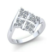 Autentični dijamant okruglog reza od 1,5 karata, ženski personalizirani zaručnički prsten u obliku cvijeta od