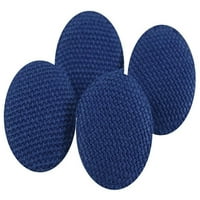 Okrugla plava pamučna tkanina prekrivena ukrasnim gumbima rupe šiva