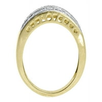 Modni zaručnički prsten s dijamantnim srcem u tri reda