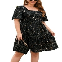 Ženska sundress za izlazak na otvorenom, boemska ljetna plisirana Mini haljina s prevelikim kratkim rukavima Za