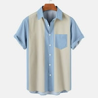Muške havajske polo majice Na pruge kratkih rukava poplin polo majice običnog kroja košulje na kopčanje bluze