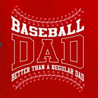 Majica okruglog izreza Wild Bobby, Baseball tata, Bolje nego obični tata, na očev Dan, Crvena, XX-Large