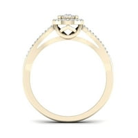 1 4CT TDW Diamond 10K žuto zlato zaručnički prsten