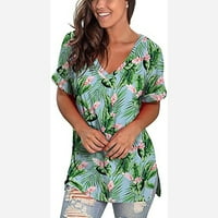 Ženske majice Rasprodaja ispod $ ženske ljetne majice tunika s kratkim rukavima S naramenicama s izrezom u obliku