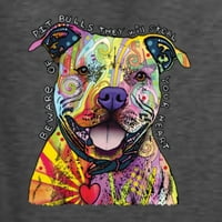 Divlji Bobbi, čuvaj se Pit Bullsa, ljubitelj pasa, majica s okruglim vratom s grafičkim uzorkom, vrijeska Crna,