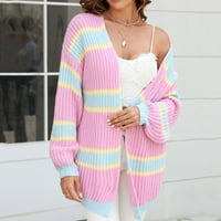 Ženski jesenski Modni kardigan s otvorenim prednjim džemperom dugih rukava ležerni lagani mekani pleteni kardigan