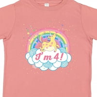Inktastic 4th Birthday Rainbow Jednorog Sladak poklon Majica za djevojčice za djevojčice