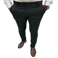 Muške Ležerne hlače s visokim strukom, donji dio s petljama za remen na kopčanje, obične ljetne hlače s olovkom