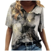 Majice s grafičkim printom za žene, ženski Casual topovi, ženska modna ležerna bluza s izrezom u obliku slova