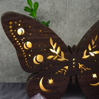 Svjetlo-3D drvena zvijezda Mjesec leptir leptir lotos stolna svjetiljka-noćna noćna lagana noćna zid viseća lagana
