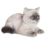 6. U. Realistična životna sijamska kitty mačka figurica, smeđa