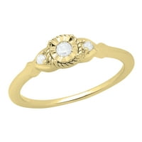 Jubilarni prsten od bijelog dijamanta iz kolekcije 10k žutog zlata za žene, veličine 4,5