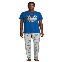 Muške grafičke majice za spavanje i hlače za spavanje, 2-komad, veličine xs-3xl