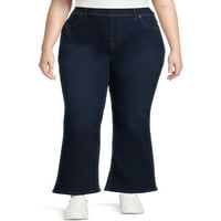 Terra & Sky Women's Plus Size Pull-On Mini Flare traperice, veličine 0x-4x