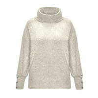 Ženski pulover s dugim rukavima s dugim rukavima, labavi pleteni džemperi, vrhovi