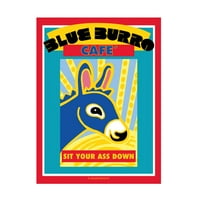 Hillary Vermont dizajn kućnih ljubimaca za ljude 'Blue Burro Cafe' Canvas Art