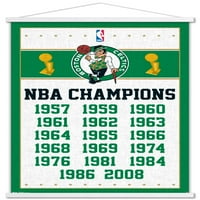 Boston Celtics - Poster za zid prvaka s drvenim magnetskim okvirom, 22.375 34