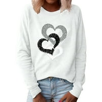 Ženski preveliki džemper s okruglim vratom s printom Ljubavni križ, ležerna bluza s dugim rukavima, gornji dio