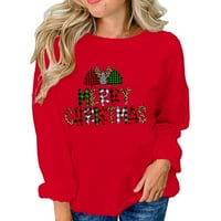 Ženska grafička dukserica dugih rukava pulover pulovera jesenske majice za žene božićni casual pulover