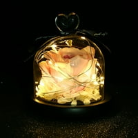 Nightlight br., umjetni cvijet ruže sa staklenom kupolom, LED Ukrasno noćno svjetlo, Lampa za Valentinovo