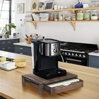 Rustikalni držač za kavu za kavu za k -čahure pods - mahune kapacitet tamno smeđe drvo
