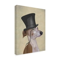 Zaštitni znak likovna umjetnost 'Greyhound, formalni gonič i šešir' platno umjetnost Fab Funky