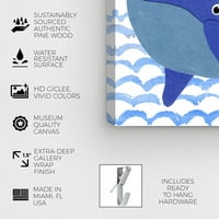 More i obalna zidna umjetnost na platnu kit morski život-plava, bijela