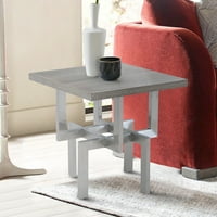 Moderni kvadratni završni stol od nehrđajućeg čelika u srebrno sivoj boji