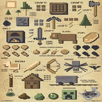 Minecraft-piktografski zidni poster, 22.375 34