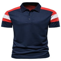 Muške majice u boji, Polo majica u boji, Majica s reverom, opremljena majica, sportski teniski pulover u tamnoplavoj